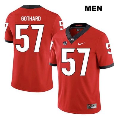 Men's Georgia Bulldogs NCAA #57 Daniel Gothard Nike Stitched Red Legend Authentic College Football Jersey VVI6054ET